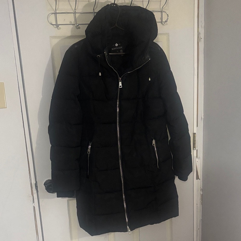 Northside Women's Black Hooded Puffer Jacket